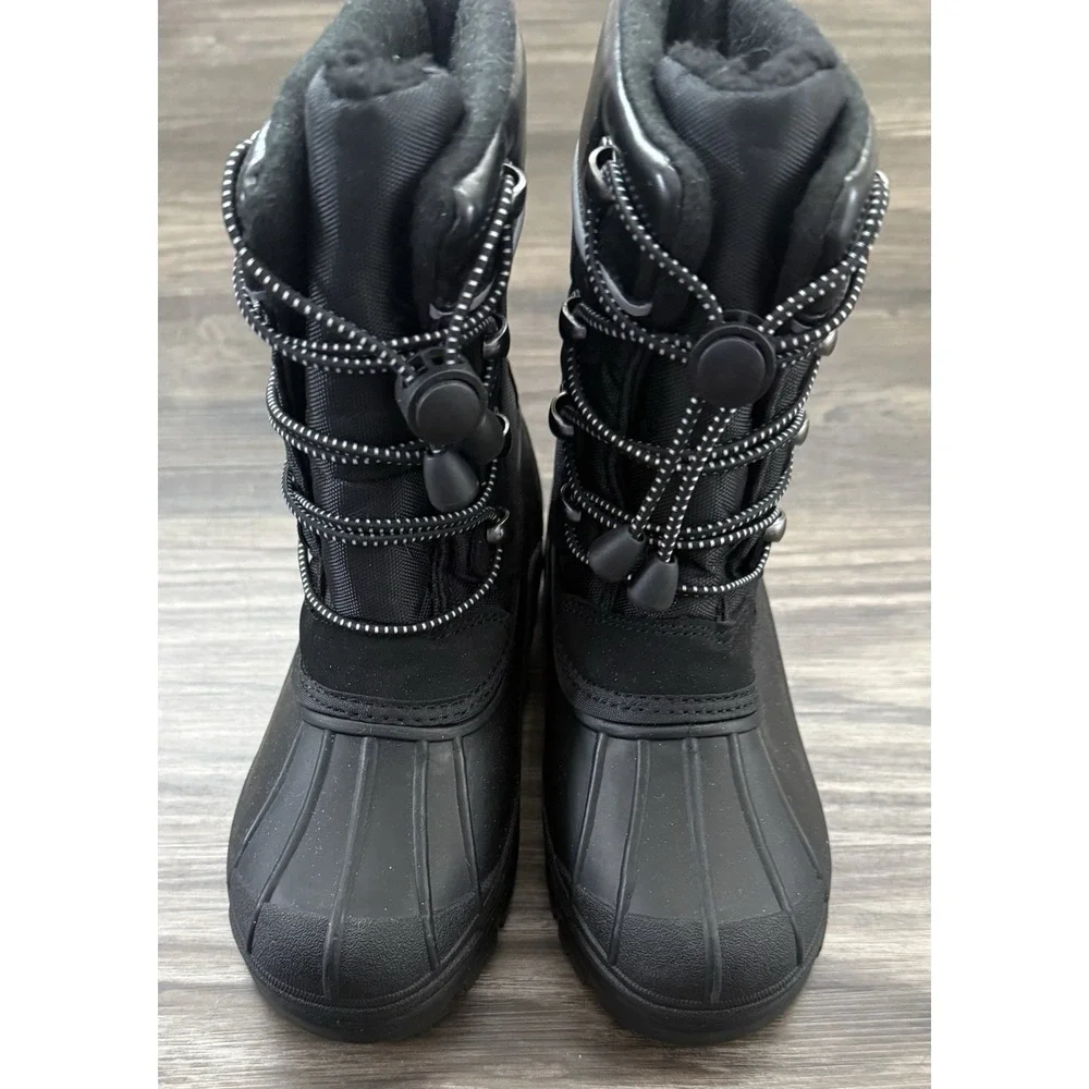 Kids Unisex Preschool Winter Snow‎ Boots Size 12 Black New Cozy Warm